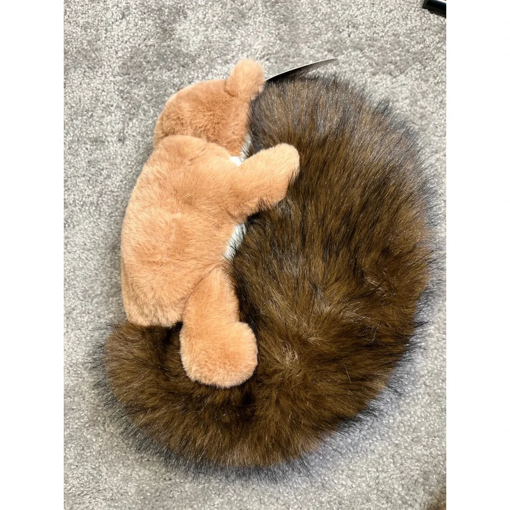 FAO Schwarz Big Tails Sleeping Fox Plush Toy with Oversized Furry Tail NWT
